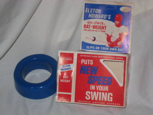 You still can get an official Elston Howard On-Deck Bat Weight in the original packaging on eBay. (Courtesy eBay)
