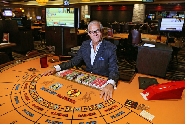Cards are shown during a demonstration of play at an EZ Baccarat table at  Palace Station on Wednesday, May 20, 2015, in Las Vegas. Francisco “TJ”  Tejeda and his business partner Robin