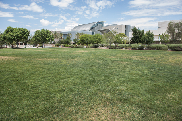 The site of the planned Hospitality Hall college building is seen at the UNLV campus in Las Vegas on Wednesday, June 10, 2015. Ground breaking for construction is expected to start in the fall. (M ...