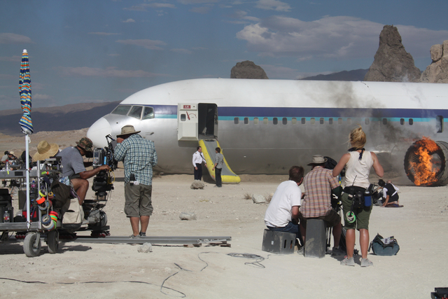 Mockup aircraft from Las Vegas-based Scroggins Aviation is shown during the company's first job in 2010 on the NBC show "The Event."  (Courtesy/Scroggins Aviation)