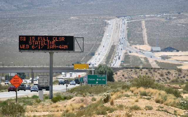 Part of I-15 will be closed Wednesday at the California-Nevada line