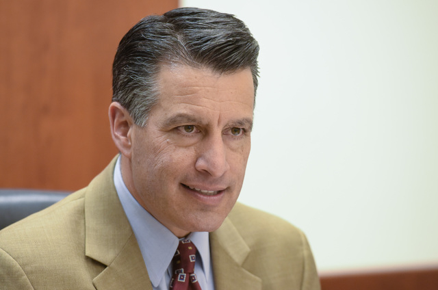 Governor Brian Sandoval speaks to the Review-Journal editorial board on in January. (Mark Damon/Las Vegas Review-Journal)
