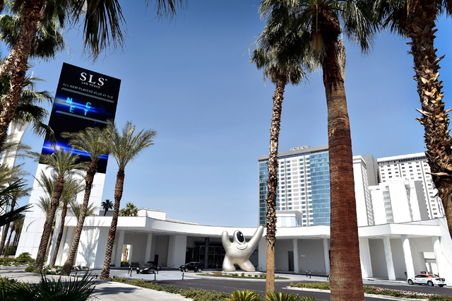 The front entrance to the SLS hotel-casino is seen on Tuesday, June 23, 2015, in Las Vegas. According to an SEC filing, the hotel-casino lost $35.3 million in the first quarter of this year. (Davi ...