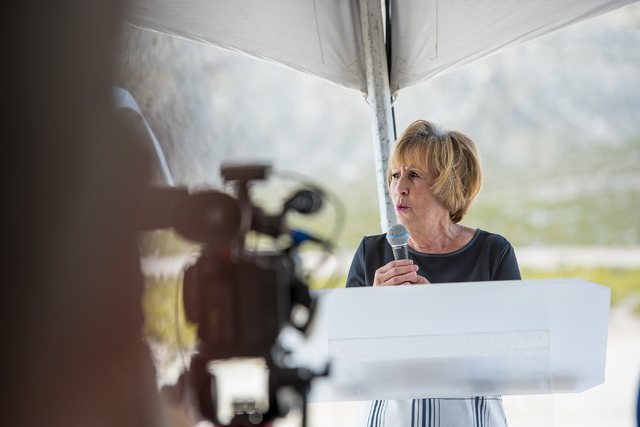 Clark County Commissioner Susan Brager speaks during the groundbreaking of The Cliffs, a new development in Summerlin, in Las Vegas on Wednesday, June 10, 2015. (Joshua Dahl/Las Vegas Review-Journal)