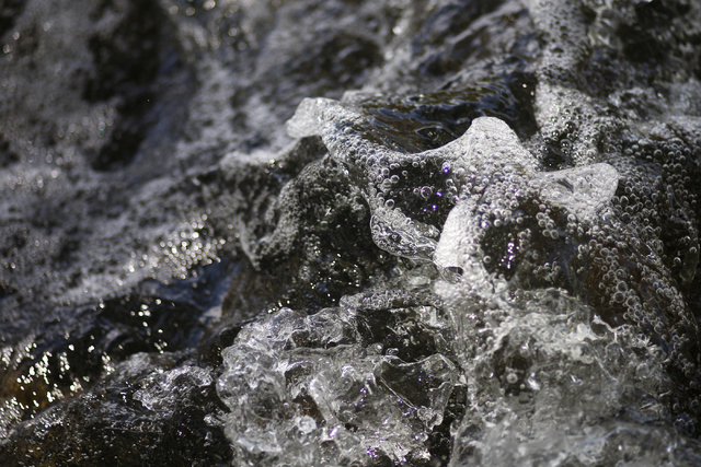 Water flows through the Las Vegas Wash in the Clark County Wetlands Park on Thursday, June 4, 2015, in Las Vegas. Almost every drop of water used indoors in the valley is recycled. (James Tensuan/ ...