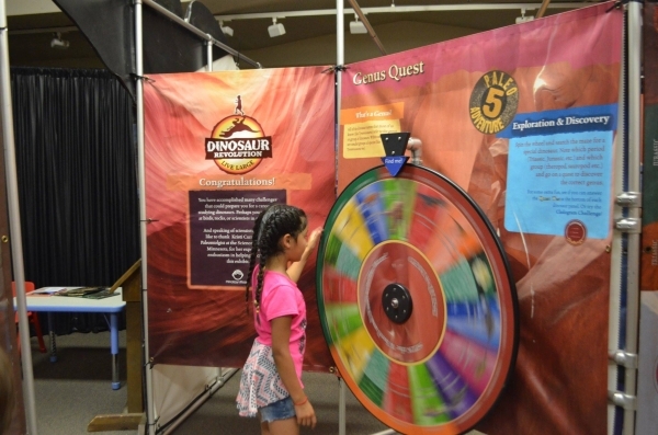 Visitors can spin the wheel and go on a dinosaur genius quest through a trivia maze at the Las Vegas Natural History Museum. (Ginger Meurer/Special to View)