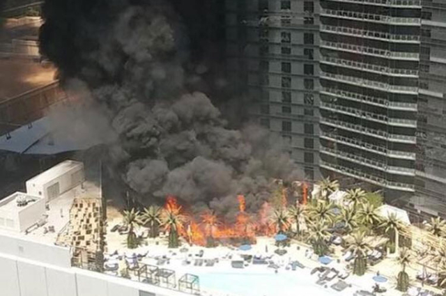 Fire at The Cosmopolitan of Las Vegas on Saturday, July 25, 2015. (Facebook)
