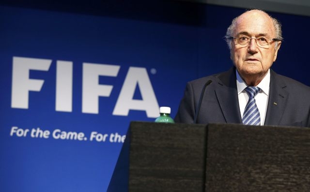 FIFA President Sepp Blatter addresses a news conference at the FIFA headquarters in Zurich, Switzerland, June 2, 2015. (REUTERS/Ruben Sprich)