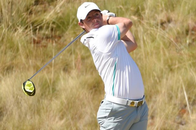 Jun 19, 2015; University Place, WA, USA; Rory McIlroy hits his tee shot on the 6th hole in the second round of the 2015 U.S. Open golf tournament at Chambers Bay. (John David Mercer-USA TODAY Spor ...