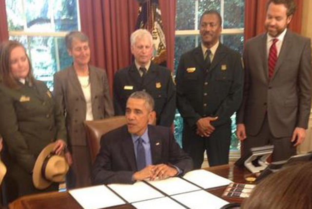 President Barack Obama signed a proclamation Friday creating a 700,000-acre national monument conservation area in Nevada. (Steve Tetreault/Las Vegas Review-Journal)