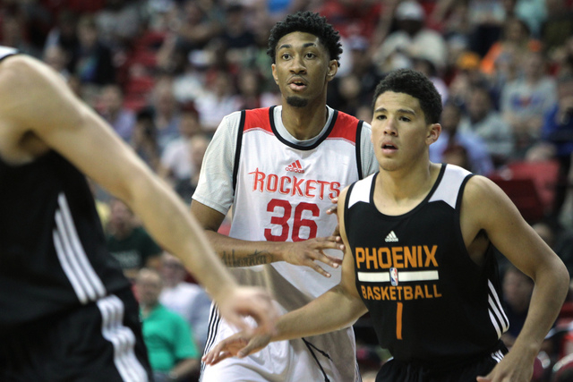 Houston's Chris Wood (36) plays offense in his NBA Summer League game against Phoenix at Cox Pavilion at UNLV in Las Vegas Sunday, July 12, 2015. (Erik Verduzco/Las Vegas Review-Journal) Follow Er ...
