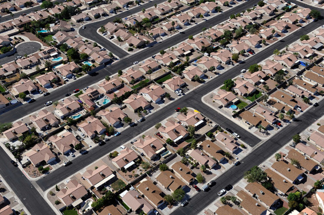 An aerial view of a North Las Vegas residential community on Tuesday, Sept. 9, 2014. (David Becker/Las Vegas Review-Journal)