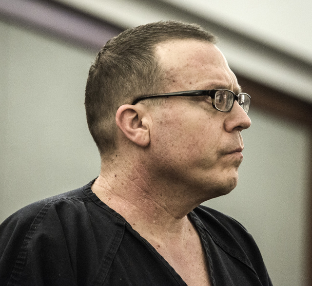 Paul Herron appears at Regional Justice Center on Thursday, May 21, 2015. He was shot on Dec. 21, 2014, by Las Vegas police after he shouted "just kill me" at officers in the midst of a standoff.  ...
