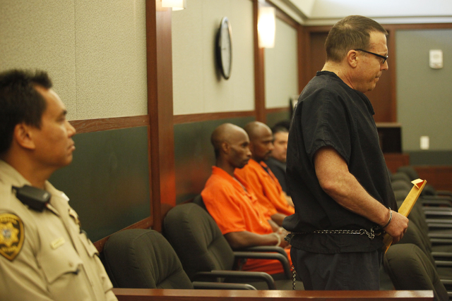 Paul Herron stands in Judge Michael Villani's court on Thursday, June 4, 2015, in Las Vegas. Herron, who was sentenced on June 4, needed mental health services but instead was put into Clark Count ...