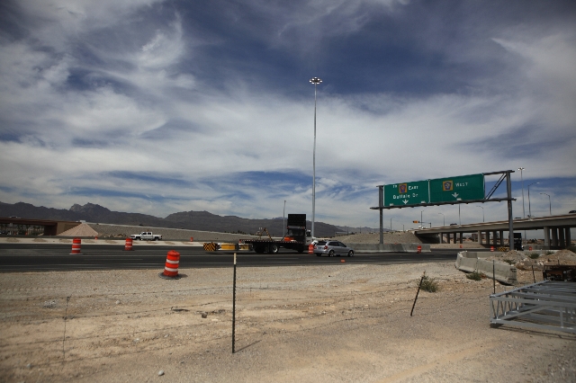 The Centennial Bowl Interchange is seen during a ground-breaking ceremony for phase III of the improvement project near Interstate U.S. 95 and the westbound 215 Beltway in Las Vegas Thursday, Aug. ...