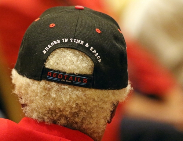 An attendee wears a cap during the Tuskegee Airmen Inc. 44th national convention at JW Marriott Wednesday, Aug. 19, 2015, in Las Vegas. McGee was part of the original Tuskegee Airmen, who were a g ...