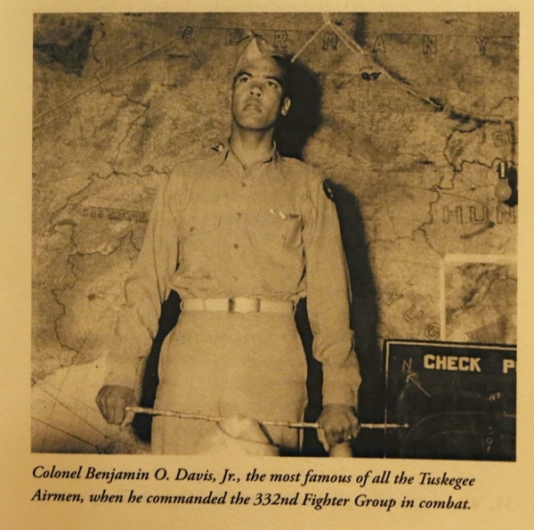 A photograph is shown from "Tuskegee Airmen Questions and Answers for Students and Teachers" by Daniel Haulman.