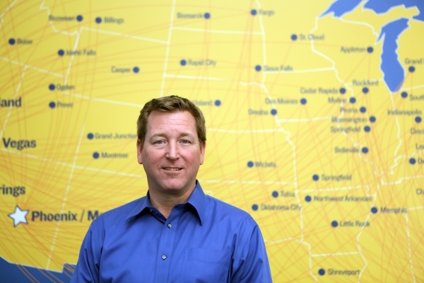 Steven Harfst, chief operating officer of Allegiant Travel Co., poses at Allegiant‘s headquarters  in Las Vegas. "The goal (at Allegiant) is operational excellence," Harfst said. R ...