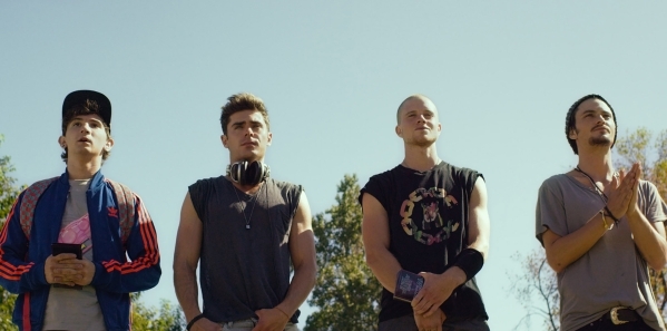 From left, Alex Shaffer as Squirrel, Zac Efron as Cole, Jonny Weston as Mason and Shiloh Fernandez as Ollie star in "We Are Your Friends." (Courtesy Warner Bros.)