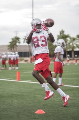 UNLV sophomore wide receiver Devonte Boyd, shown at practice Tuesday, enters the season opener next Saturday with great expectations after being Mountain West Freshman of the Year. Boyd set school ...