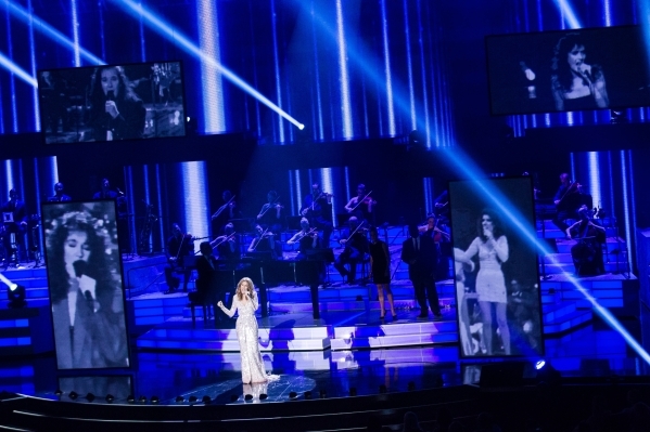 Celine Dion performs at the Colosseum at Caesars Palace hotel-casino, following a year-long hiatus, in Las Vegas on Thursday, Aug. 27, 2015. Chase Stevens/Las Vegas Review-Journal Follow