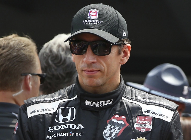 IndyCar Series driver driver Justin Wilson, seen earlier this year at Indianapolis, died on Monday after suffering a severe head injury during a wreck in the closing laps of a race on Sunday at Po ...