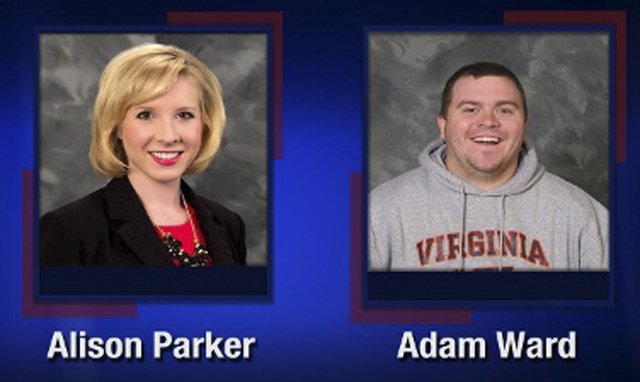 Alison Parker and Adam Ward are pictured in this handout photo from TV station WDBJ7 obtained by Reuters August 26, 2015. (WDBJ7/Reuters)