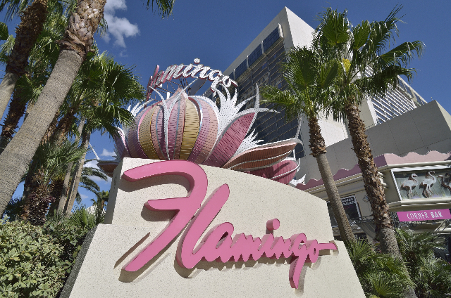The exterior of Flamingo hotel-casino at 3555 Las Vegas Blvd., South, in Las Vegas is shown on Tuesday, Oct. 29, 2013. (Bill Hughes/Las Vegas Review-Journal)