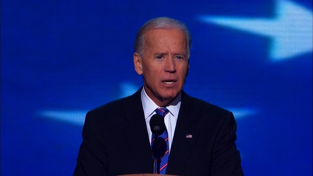 Vice President Joe Biden speaks at the Democratic National Convention in Charlotte, North Carolina on Thursday, September 6, 2012.