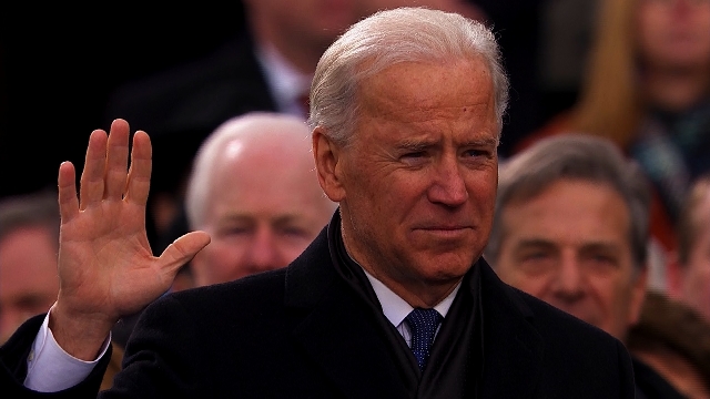 Joe Biden is sworn in for a second term as Vice President of the United States. Monday January 21, 2013