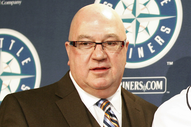 Dec 12, 2013; Settle, WA, USA; Seattle Mariners general manager Jack Zduriencik poses during a press conference at Safeco Field. (Joe Nicholson/USA Today Sports)