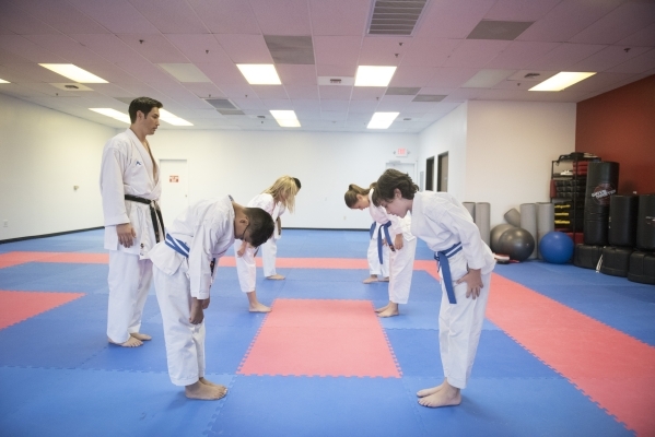 Hiroshi Allen teaches a class in his new dojo location at 8433 West Lake Mead Blvd. in Las Vegas Wednesday, Sept. 9, 2015. (Jason Ogulnik/Las Vegas Review-Journal)