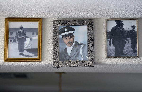 Photographs of now retired Air Force veteran Willie Smith are seen displayed in his North Las Vegas home on Monday, Aug. 31, 2015. (David Becker/Las Vegas Review-Journal)