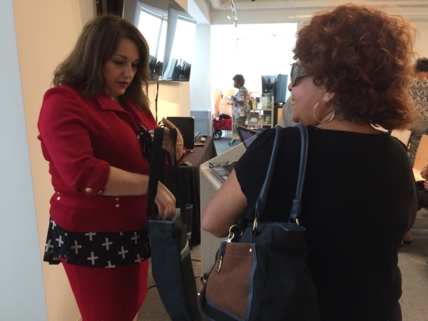 Anita Ward, Ph.D., left, speaks with an attendee of her July 22 presentation at the Cleveland Clinic Lou Ruvo Center for Brain Health, 888 W. Bonneville Ave. The talk included ways to maintain one ...