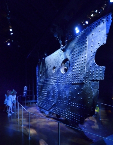 A section of the ship's hull Is shown at 