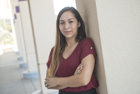 Brenda Romero poses at College of Southern Nevada Henderson campus Friday, Sept. 4, 2015. Romero is the newly appointed student body president for CSN and is undocumented. Jacob Kepler/Las Vegas R ...