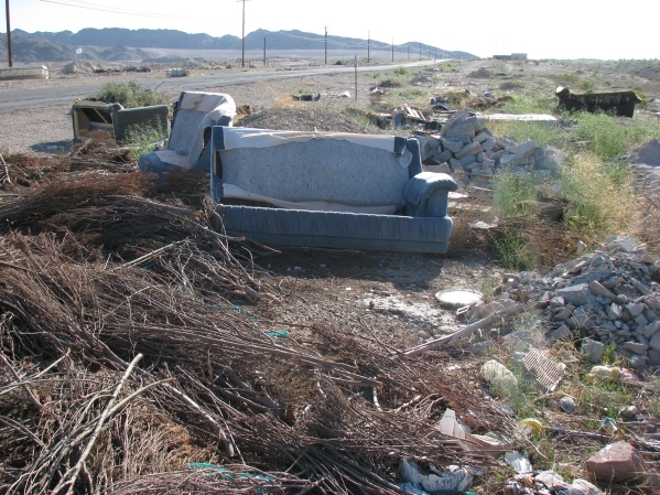 Illegal dumping is a big problem, particularly on the edge of the valley as evidenced by construction and gardening refuse near the corner of Hollywood Boulevard and Desert Inn Road on Sept. 5, 20 ...