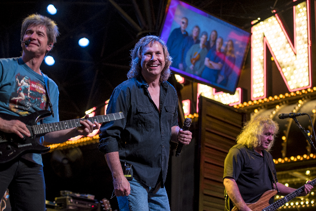 Kansas performs at the 3rd Street Stage on the Fremont Street Experience in Las Vegas on Sunday, Sept. 6, 2015. (Joshua Dahl/Las Vegas Review-Journal)