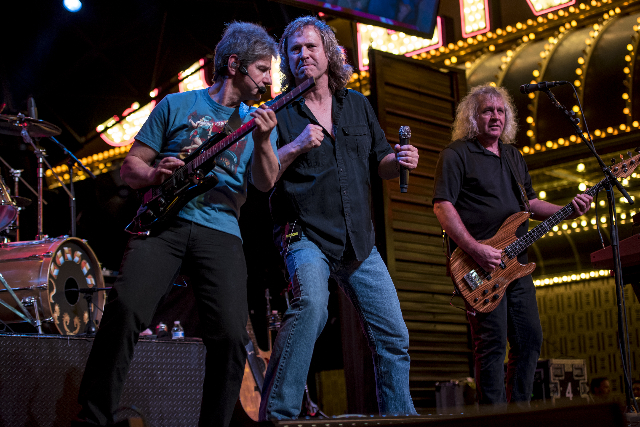 Kansas performs at the 3rd Street Stage on the Fremont Street Experience in Las Vegas on Sunday, Sept. 6, 2015. (Joshua Dahl/Las Vegas Review-Journal)