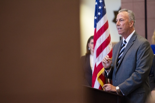Clark County District attorney Steve Wolfson speaks during an announcement that Nevada will receive funding for testing a three-decade backlog of rape kits, at the Sawyer Building in Las Vegas Thu ...