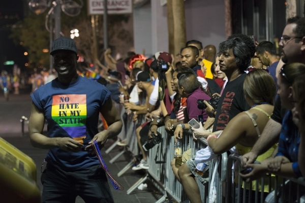 The VA Healthcare parade participants are seen during the 17th Annual PRIDE Night Parade in downtown Las Vegas Friday, Sept. 18, 2015. Jason Ogulnik/Las Vegas Review-Journal