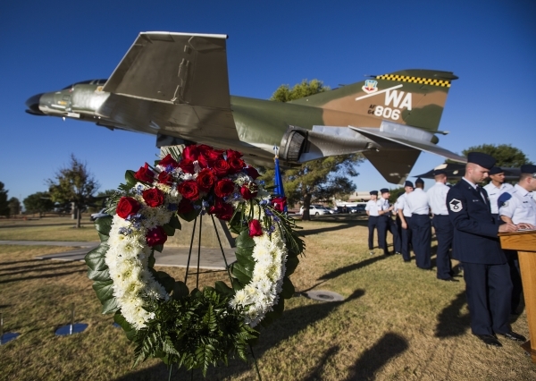 Airmen gather during the  National POW/MIA Recognition Day at Freedom Park at Nellis Air Force Base on Friday, Sept. 18,2015.  JEFF SCHEID/LAS VEGAS REVIEW-JOURNAL Follow @jlscheid