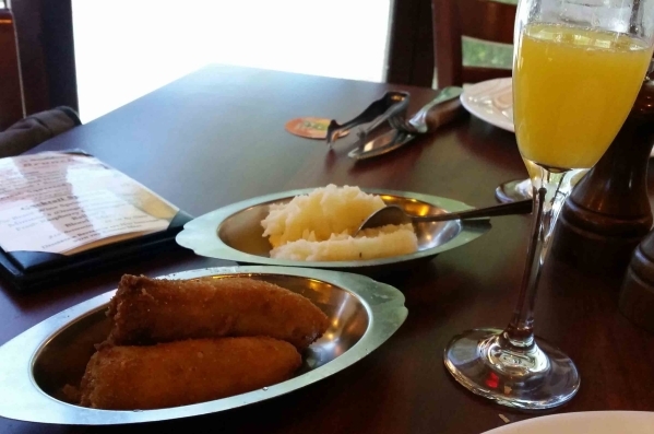 Weekend brunch at Via Brasil Steakhouse, 1225 S. Fort Apache Road, includes sides of fried plantains and mashed potatoes brought to your table. (Lisa Valentine/View)
