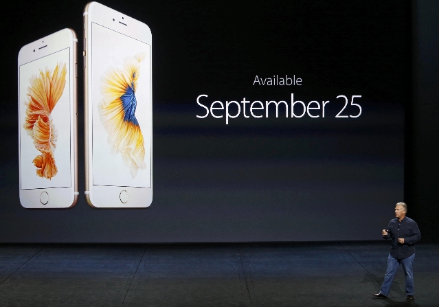 Phil Schiller, Senior Vice President of Worldwide Marketing at Apple Inc, speaks about the new iPhone 6s release date during an Apple media event in San Francisco, California, September 9, 2015. ( ...