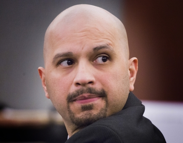 Defendant Michael Rodriguez sits  during open statements in his murder trial at Regional Justice Court, 200 Lewis Avenue on Monday, Sept. 21,2015.  JEFF SCHEID/LAS VEGAS REVIEW-JOURNAL Follow @jls ...