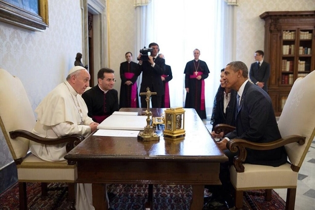 President Barack Obama and Pope Francis met for the first time at the Vatican on Thursday, March 27, 2014. (Pete Souza/The White House/CNN)