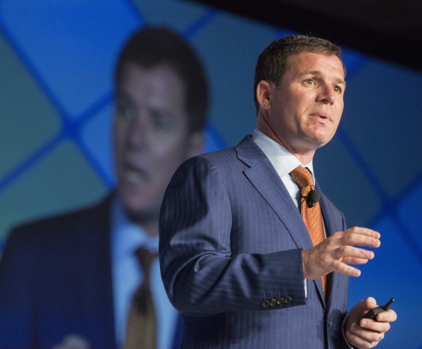Geoff Freeman, American Gaming Association CEO, speaks during the Global Gaming Expo inside the Sands Expo and Convention Center on Tuesday, Sept. 29,2015. 2015. (Jeff Scheid/ Las Vegas Review-Jou ...