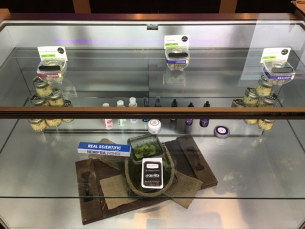 A display case is seen in the medical marijuana dispensary Las Vegas ReLeaf, which is holding its grand opening weekend. COURTESY of Jason Sturtsman