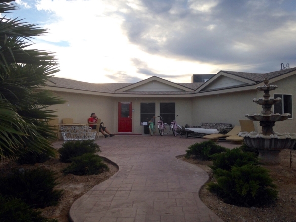 A sign at Dennis Hof‘s Love Ranch brothel in Crystal, Nevada near Pahrump where former NBA standout Lamar Odom was found unconscious, is shown Wednesday, Oct. 14, 2015. Kimberly De La Cruz/L ...