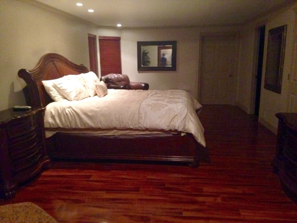 The bed inside Love Ranch brothel VIP suite where Lamar Odom was found unconscious is shown Wednesday, Oct. 14, 2015. Odom, a former NBA star and husband of Khloe Kardsahian was found by two legal ...